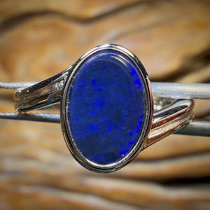 Sterling Silver - Queensland Boulder Opal Doublet Ring BARGAIN