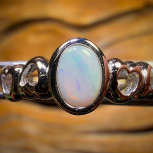 Sterling Silver - Solid South Australian Crystal Opal Ring