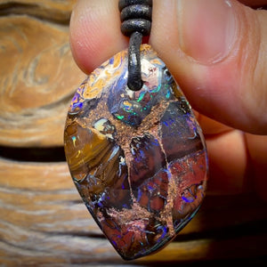 33 x 21mm - Drilled Tribal Queensland Boulder Opal Necklace