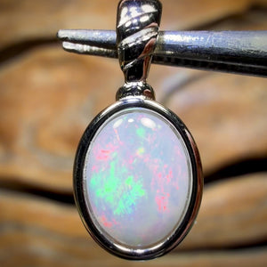 WILDCARD! Sterling Silver - Solid South Australian Crystal Opal Pendant