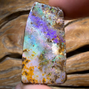 HDW 95.7cts - Queensland Boulder Seam Opal Rough Piece. Natural Split