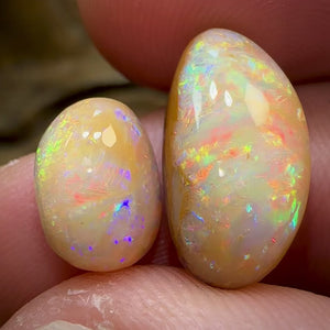 11.8cts - Australian Boulder Crystal Opal Split Pair of Yowah Nut Kernels Old Stock