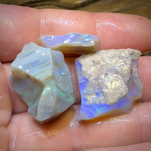 72cts - 3x Lightning Ridge Opal Rough Parcel