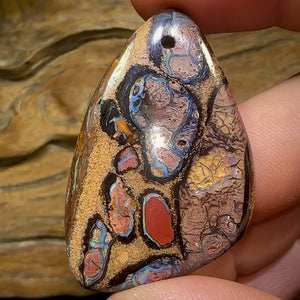 49 x 30mm - Kernel Conglomerate Drilled Australian Boulder Opal Necklace