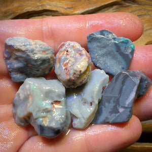 133.2cts - 6x Lightning Ridge Opal Rough Parcel