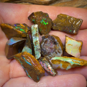 🔒107.8cts - 11x Australian Boulder Opal Rough Parcel