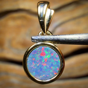 Bargain Card! Sterling Silver Gold Plated - Queensland Boulder Opal Doublet Pendant