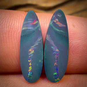 4,2 carats - Paire d'Opales Boulder Doublet Australiennes