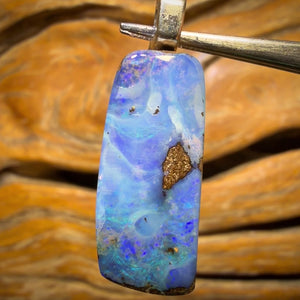 Half Price Card! Solid Queensland Boulder Seam Opal Pendant