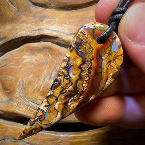 Dad 57 x 22mm - Drilled Tribal Queensland Boulder Opal Necklace