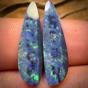 6,8 carats - Paire d'Opales Boulder d'Australie