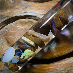 Dad Card! 127cts - Vial of Mixed Australian Boulder Opal Rough and Rubs