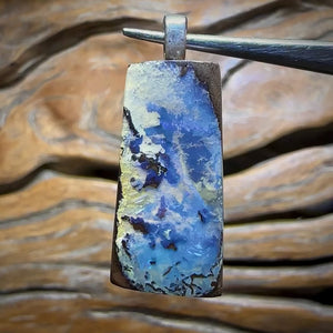 “Ice Drift” Solid Queensland Boulder Opal Unisex Pendant