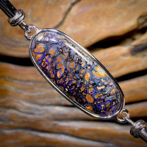 Sterling Silver - Solid Australian Boulder Opal Bracelet