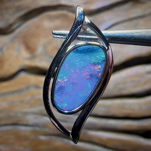 Sterling Silver - Queensland Boulder Opal Doublet Pendant