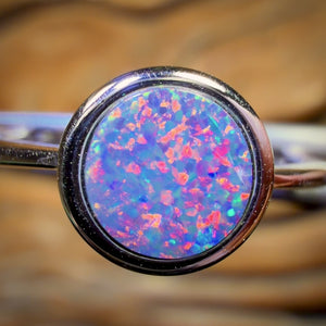 Bague doublet en argent sterling et opale de Queensland Boulder