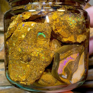 127.6g - Jar of Rough Australian Boulder Opal