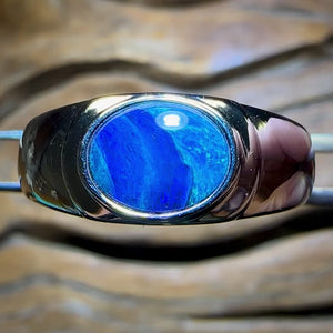 “Water Ways” Sterling Silver - UNISEX Queensland Boulder Opal Doublet Ring