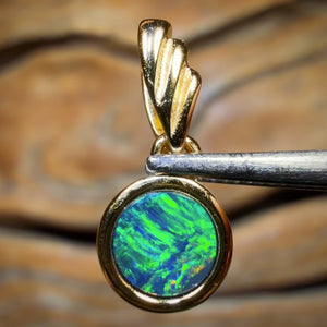 Bargain Card! Sterling Silver Gold Plated - Queensland Boulder Opal Doublet Pendant