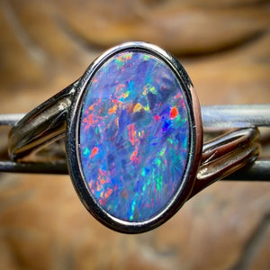 Sterling Silver - Queensland Boulder Opal Doublet Ring