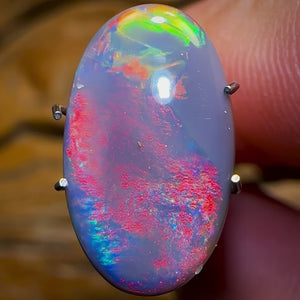 3.65cts - Top GEM Lightning Ridge Solid Black Opal. Red on Black