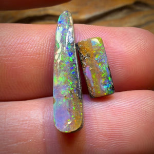 8.65cts - Top Australian Boulder Seam Opal Pair