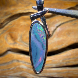 WILDCARD! Sterling Silver - Queensland Boulder Opal Doublet Pendant