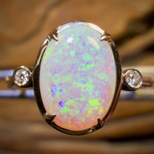 14k Gold - Solid South Australian Crystal Opal Ring