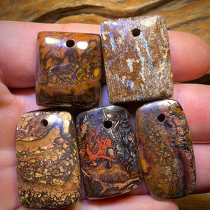 175.4cts - 5x Drilled Queensland Boulder Opals. BARGAIN Wholesale Parcel
