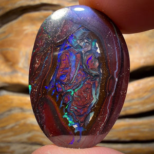 Aren’t You Glad You Hung Around Card! 42.9cts - Yowah Nut Kernel Opal. Double Sided