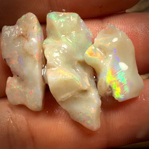 24.9cts - 3x Rare Mintabie Opal Rough Parcel. South Australian Opal