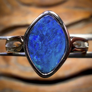 Sterling Silver - Queensland Boulder Opal Doublet Ring