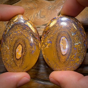 282.9cts - Tribal Queensland Boulder Opal Pair. Partial Crystal Centre’s!