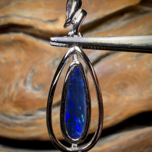 Sterling Silver - Queensland Boulder Opal Doublet Pendant BARGAIN