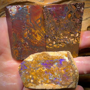 659,6ct – 3x Yowah Nuss Rohopal-Konvolut. Australischer Opal (Schnäppchen 0,25c/ct)