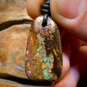 30 x 17mm - Drilled Tribal Queensland Boulder Opal Necklace