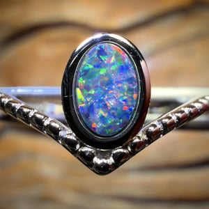 Sterling Silver - Queensland Boulder Opal Doublet Ring
