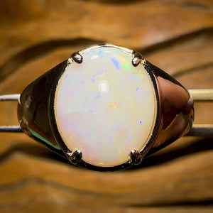 Sterling Silver - UNISEX South Australian Crystal SOLID Opal Ring