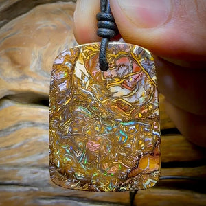 37 x 28mm - Wow Tribal Drilled Tan Boulder Opal Necklace