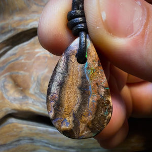 Wild Card! 28 x 18mm - Drilled Tribal Queensland Boulder Opal Necklace