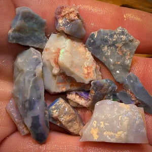 93cts - 11x Lightning Ridge Opal Rough Parcel