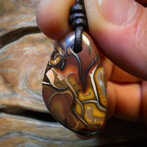 31 x 19mm - Drilled Tribal Queensland Boulder Opal Necklace