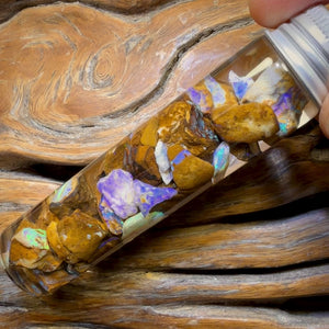 🔨 AUCTION 🔨 127.3cts - Vial of Yowah Nut Opal Rough w/ Fossil Opal
