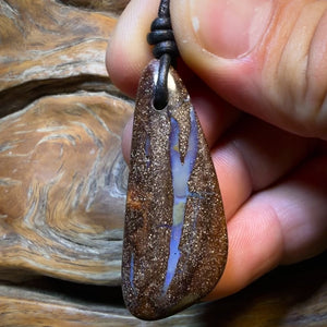 45 x 18mm - Drilled Queensland Boulder Seam Opal Necklace