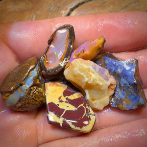 106.4cts - 6x Yowah Nut Rough Opal Parcel. Australian Boulder Opal