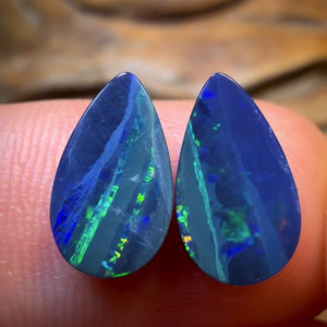 Dad and Mum Wildcard! One for me one for you 3.7cts - Australian Boulder Opal Doublet Pair