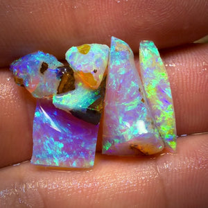 13.2cts - 6x Australian Yowah Wood Fossil Crystal Opal Rough Pieces. Highly Prized Material