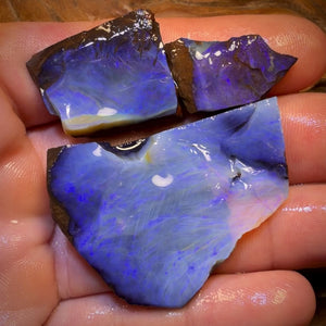 🔒 I’ve Got the Blues Collection 124cts - 3x Australian Boulder Seam Opal Rough Parcel