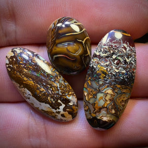 48 hour Vip Crazy Offer 49.3cts - 3x Australian Tribal Boulder Opal’s. Wholesale Dealers Parcel