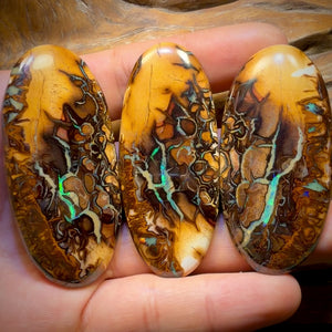 276.3cts - Isaac’s pick! Yowah Nut Tribal Opal Trio Parcel. Australian Opal
